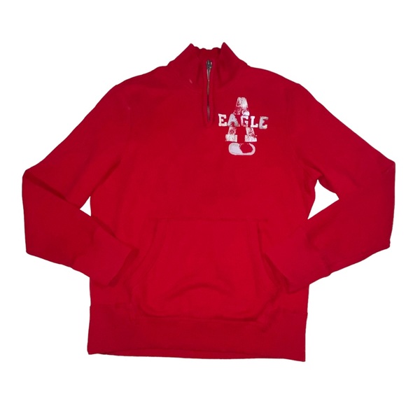 Men’s American Eagle Outfitters 1/4 Zip Red Sweatshirt Pullover - Large - Picture 6 of 11